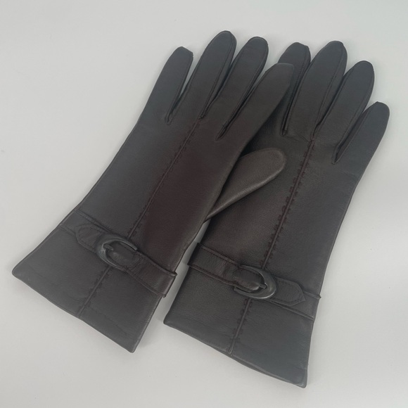 Vintage Brown Leather Gloves Thicker Material Fall / Winter Accessory - Picture 1 of 12
